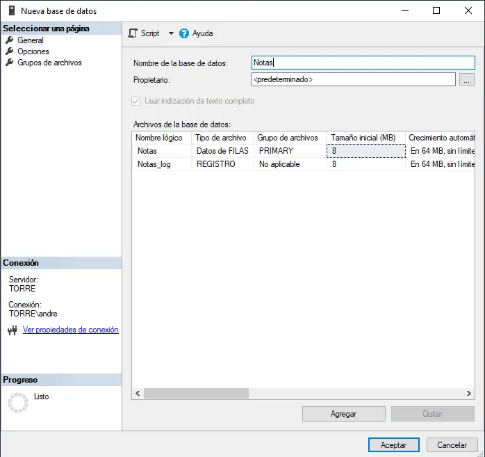 tutorial dapper crear base de datos