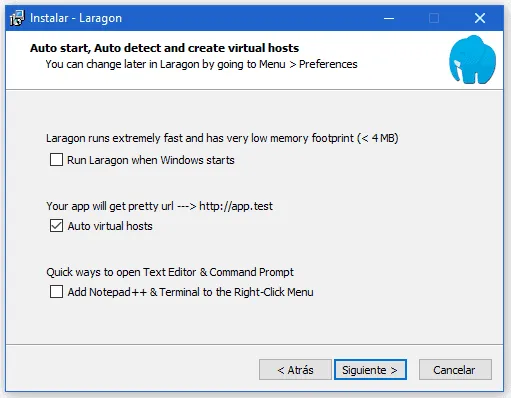 Instalación Laragon configuración