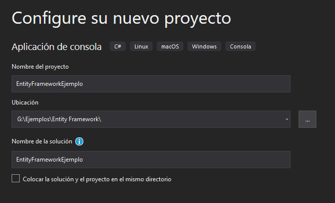 Configurar nombre del proyecto
