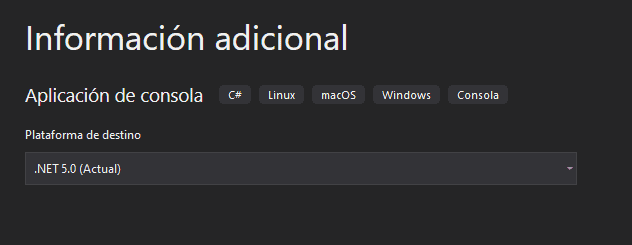 Seleccionar plataforma de destino